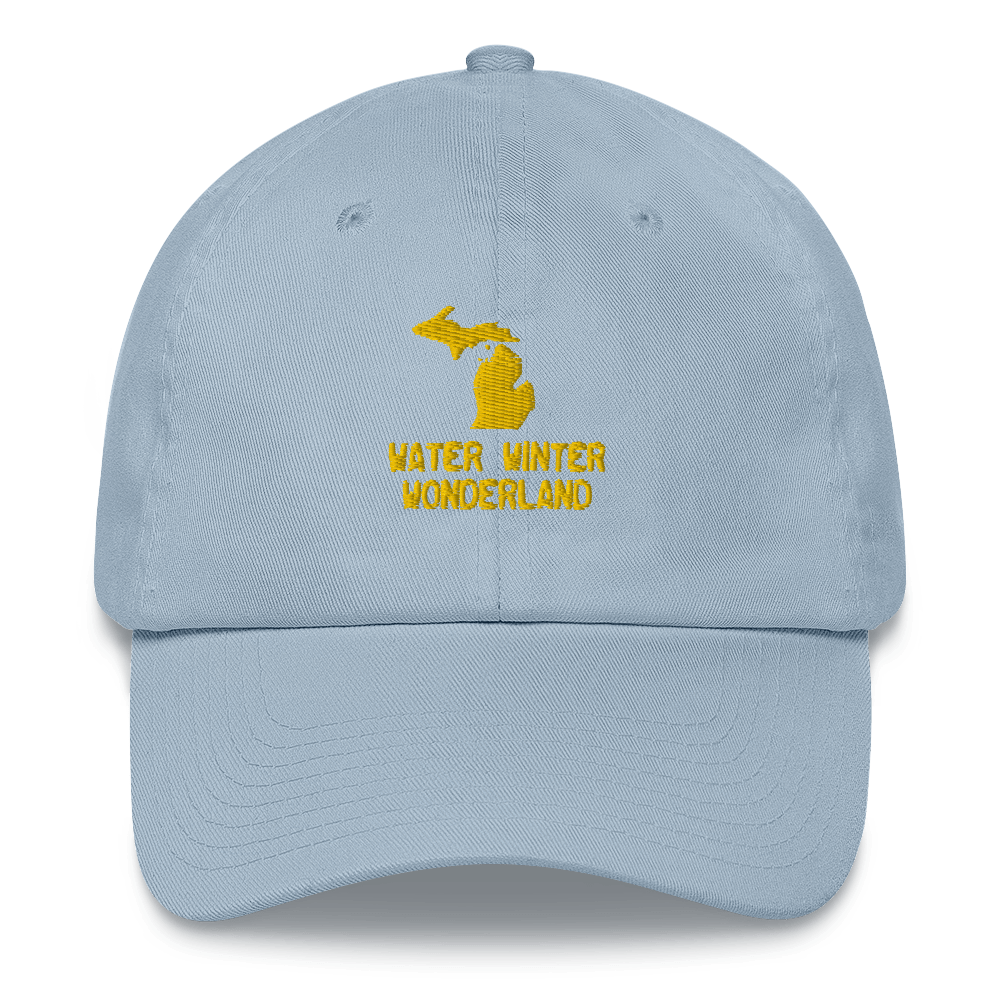 'Water Winter Wonderland' Dad Hat (w/ Michigan Outline) | Gold Embroidery