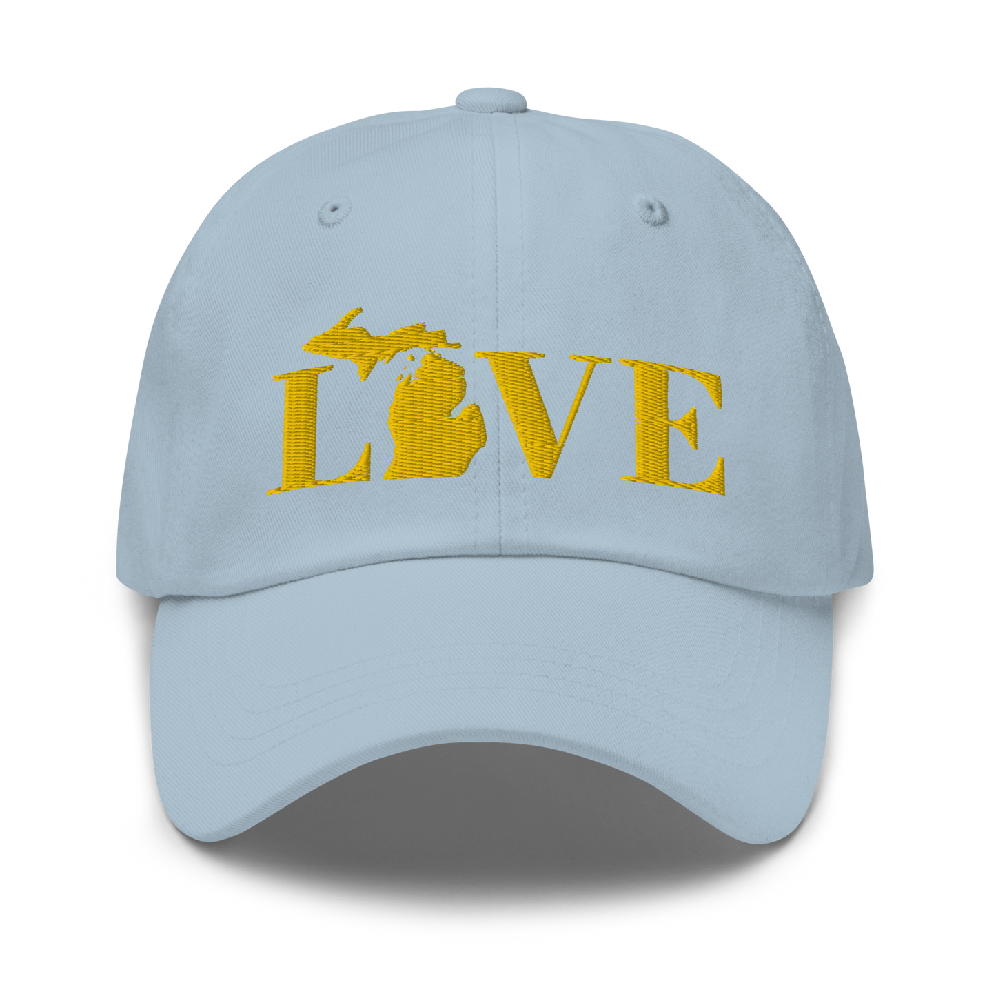 Michigan 'Love' Dad Hat (Didone Font) | Gold Embroidery