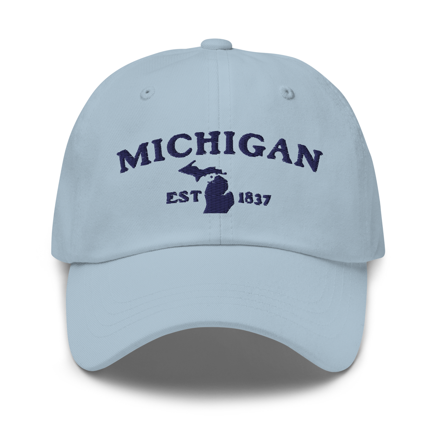 'Michigan EST 1837' Dad Hat (Woodcut Font)