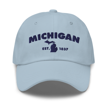 'Michigan EST 1837' Dad Hat (Geometric Sans Font)