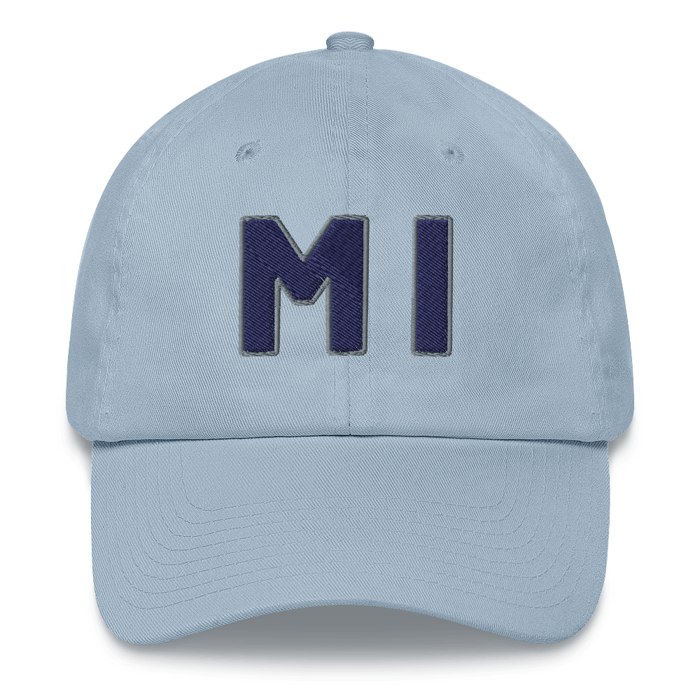 Michigan 'MI' Dad Hat (1940s Baseball Font)