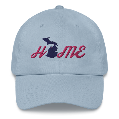 Michigan 'Home' Dad Hat (Script Font) | Pink Embroidery