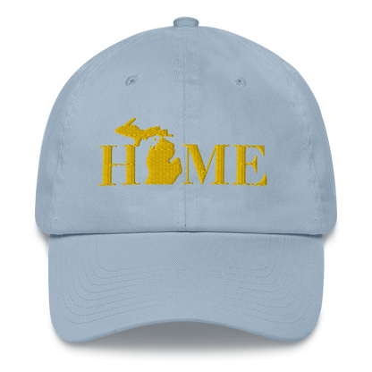 Michigan 'Home' Dad Hat (Geometric Sans Font) | Gold Embroidery