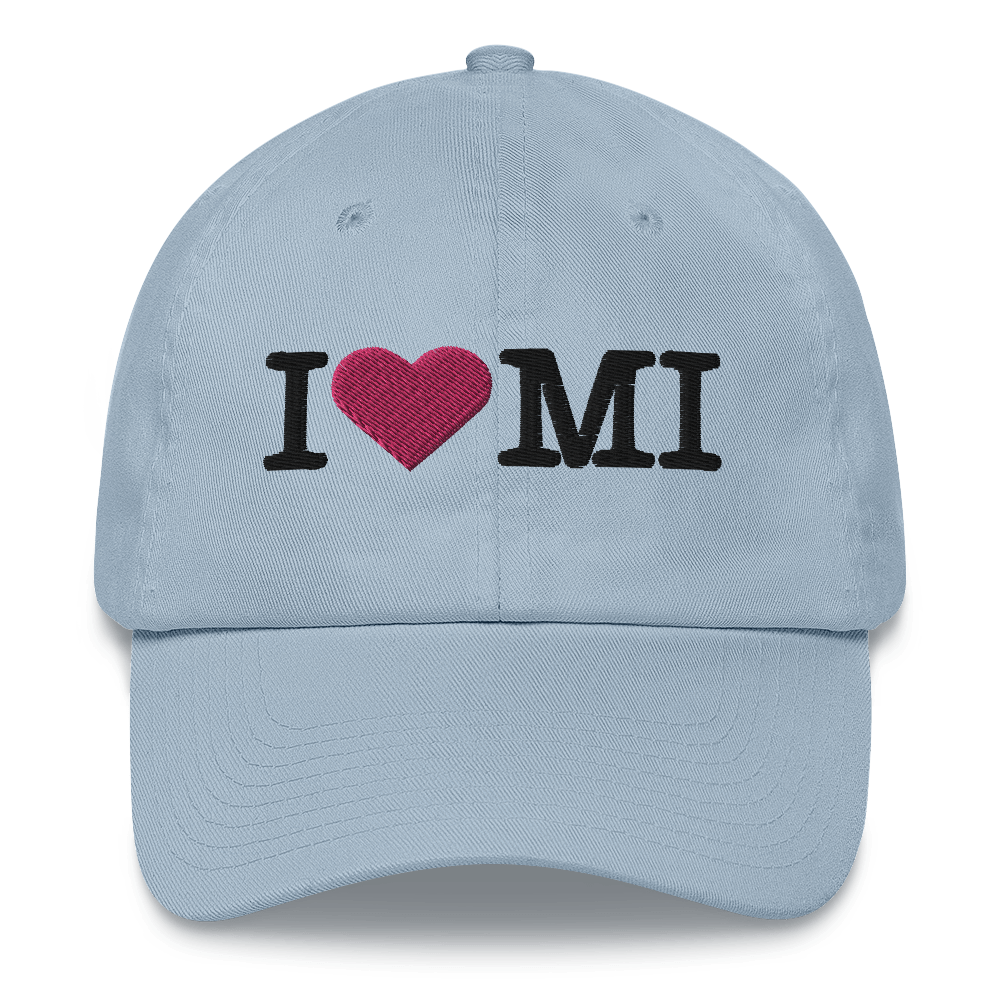 Michigan 'I ❤️ MI' Dad Hat (Typewriter Font)