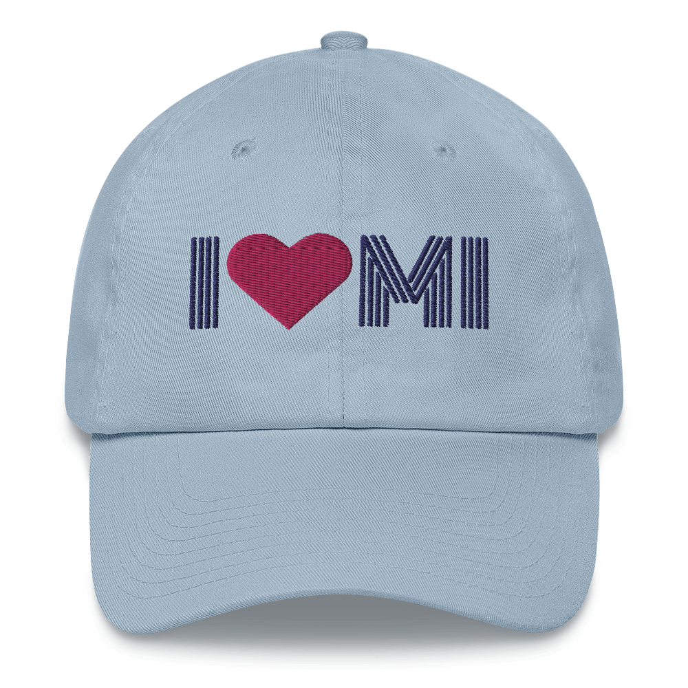 Michigan 'I ❤️ MI' Dad Hat (Metalpress Font)