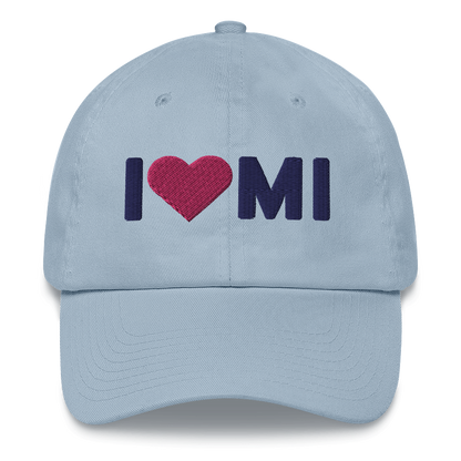 Michigan 'I ❤️ MI' Dad Hat (Rounded Swiss Font)