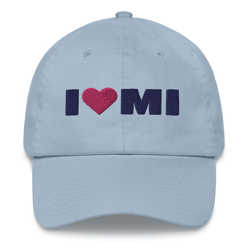 Michigan 'I ❤️ MI' Dad Hat (French Olive Font)