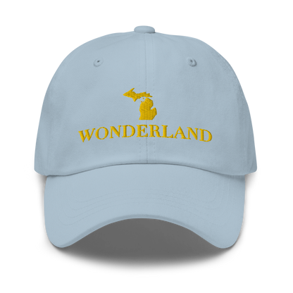 Michigan 'Wonderland' Dad Hat (Didone Font) | Gold Embroidery