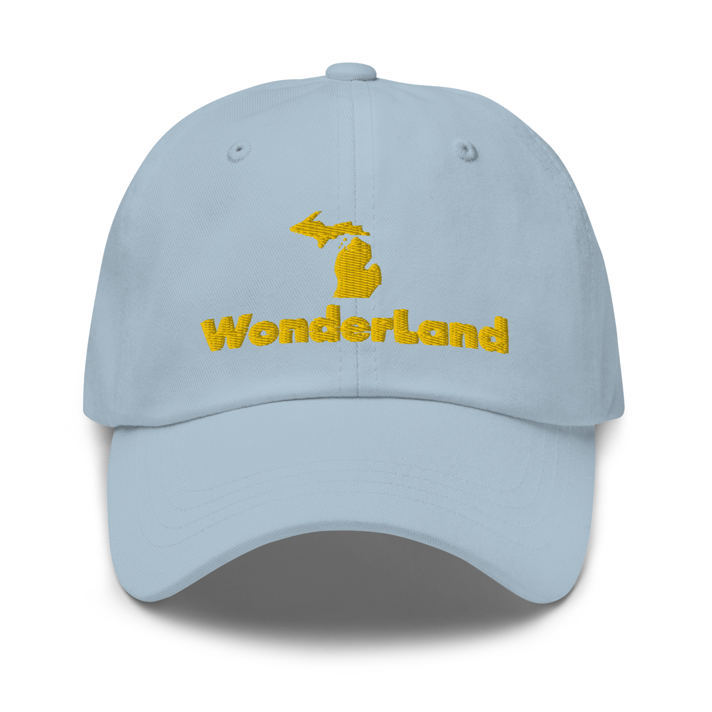 Michigan 'Wonderland' Dad Hat (Geometric Sans Font) | Gold Embroidery