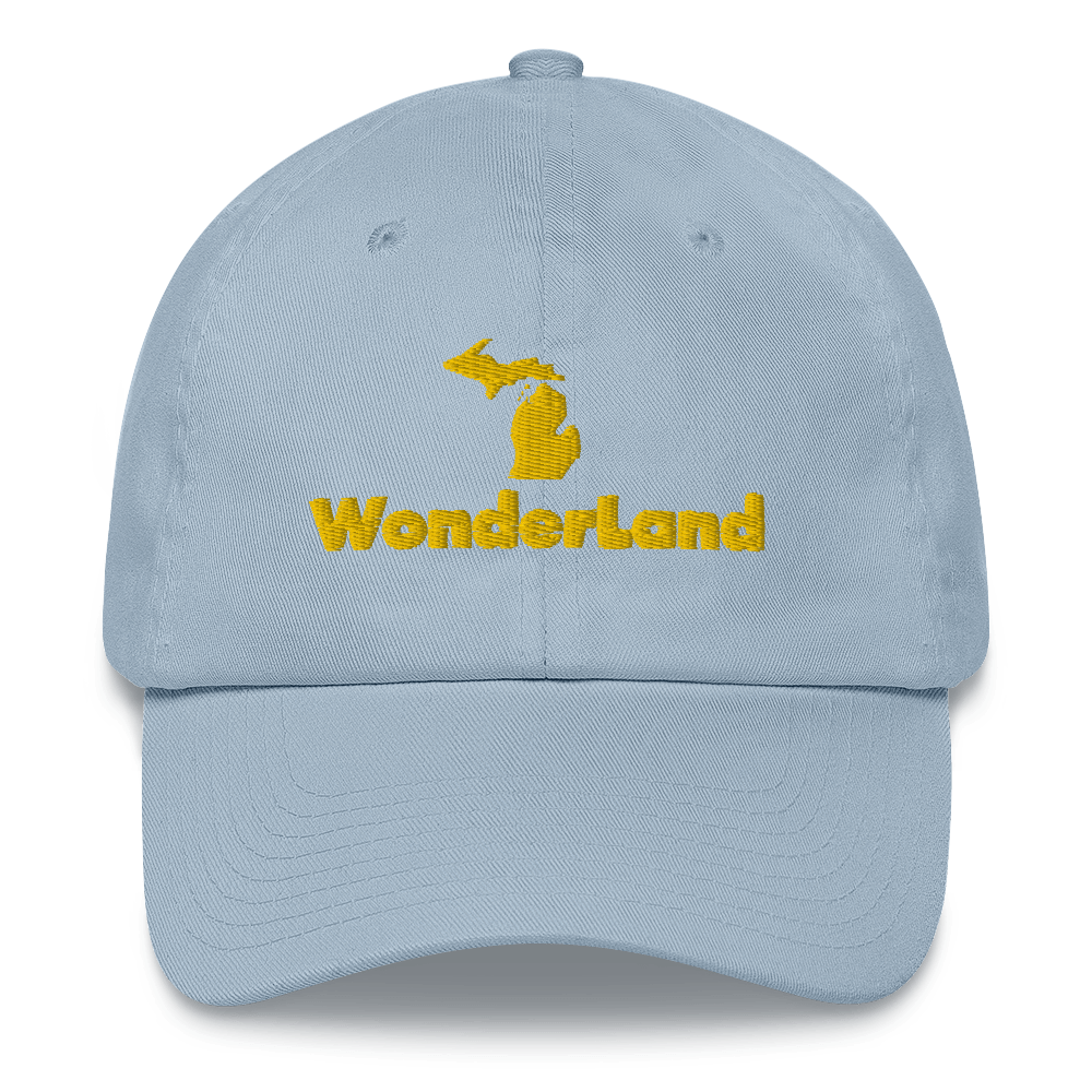 Michigan 'Wonderland' Dad Hat (Geometric Sans Font) | Gold Embroidery