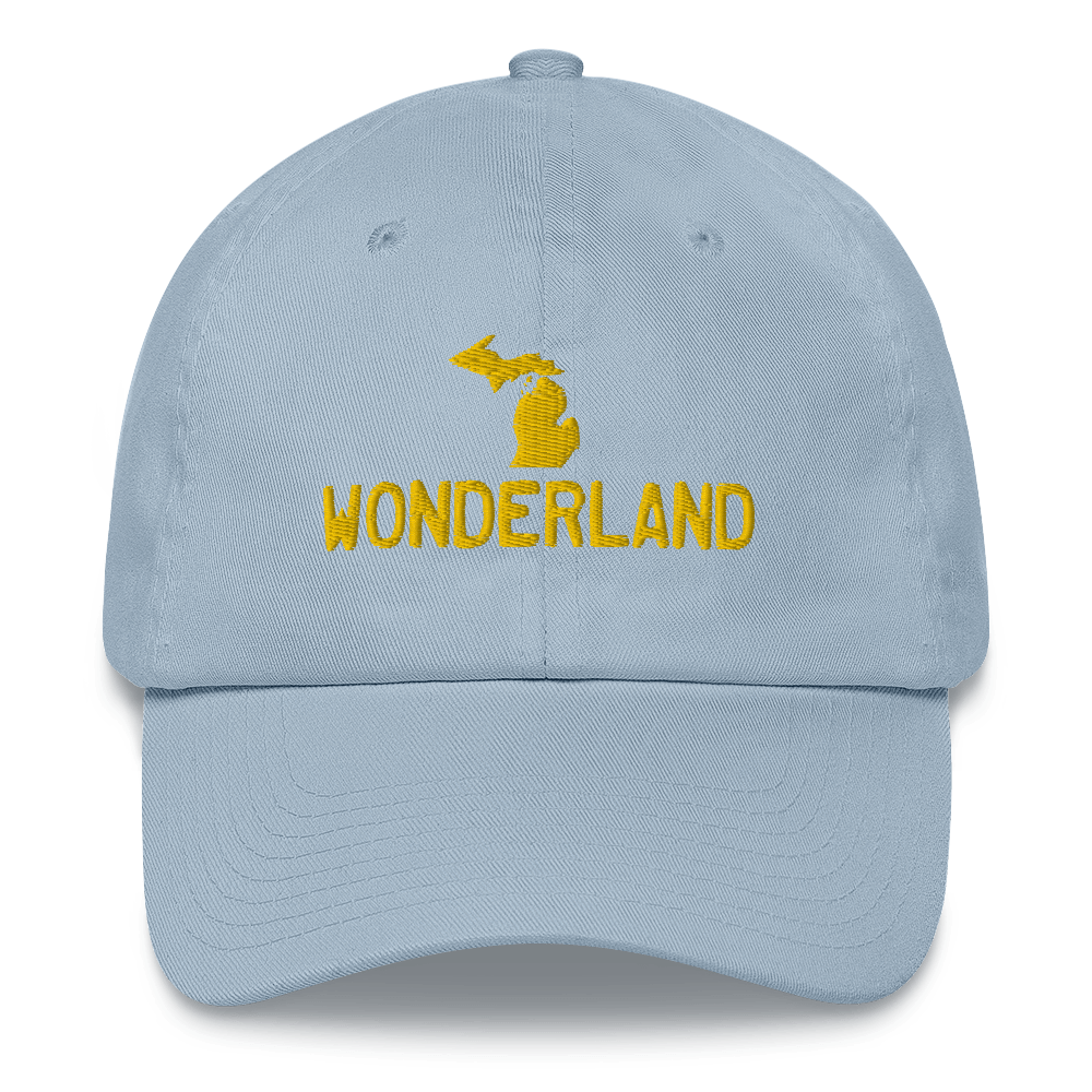 Michigan 'Wonderland' Dad Hat (Licence Plate Font) | Gold Embroidery