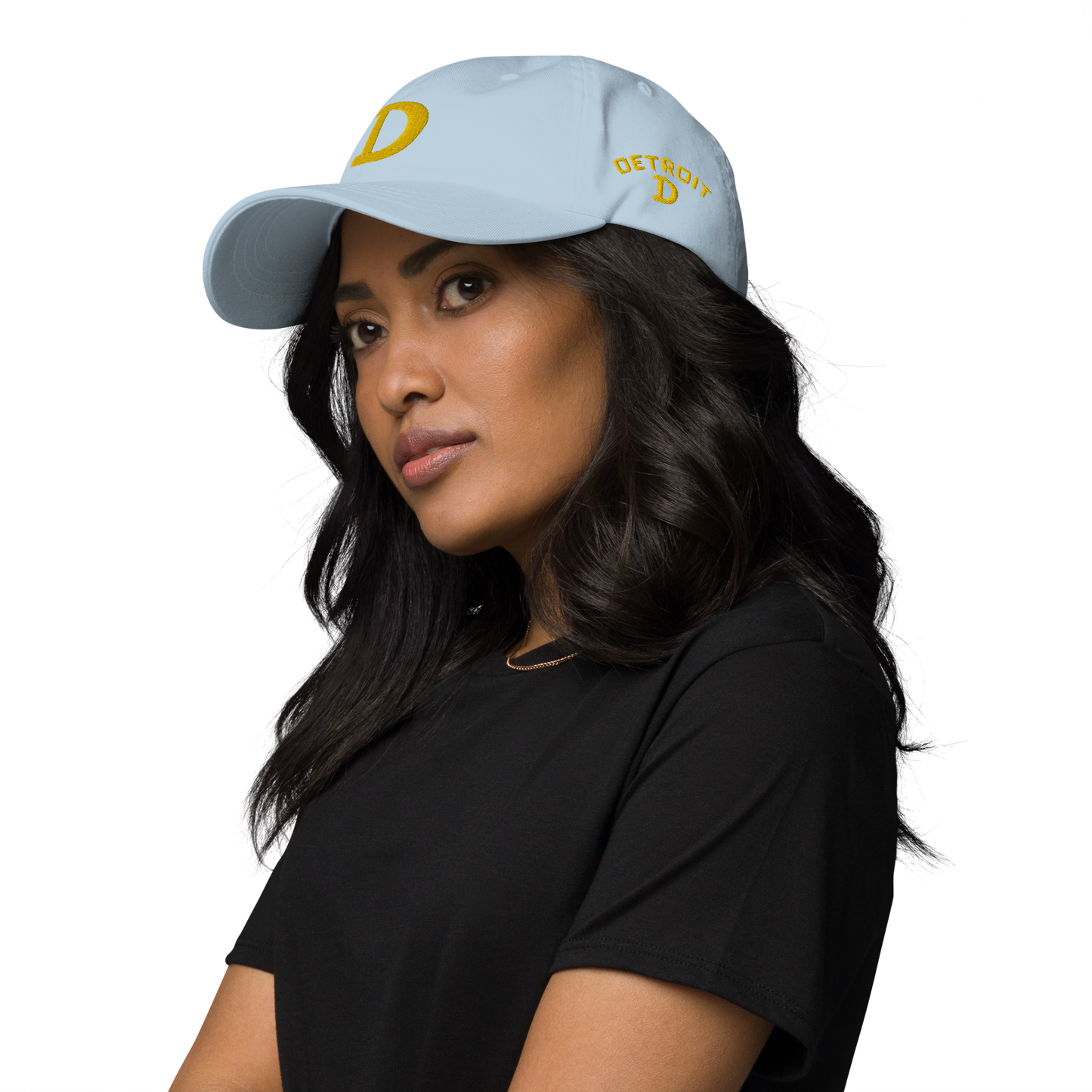 Detroit 'Old French D' Dad Hat (w/ Side Design) | Gold Embroidery