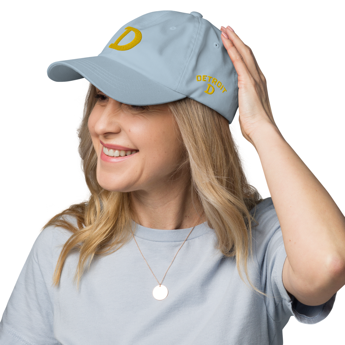 Detroit 'Old French D' Dad Hat (w/ Side Design) | Gold Embroidery