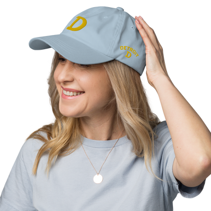 Detroit 'Old French D' Dad Hat (w/ Side Design) | Gold Embroidery