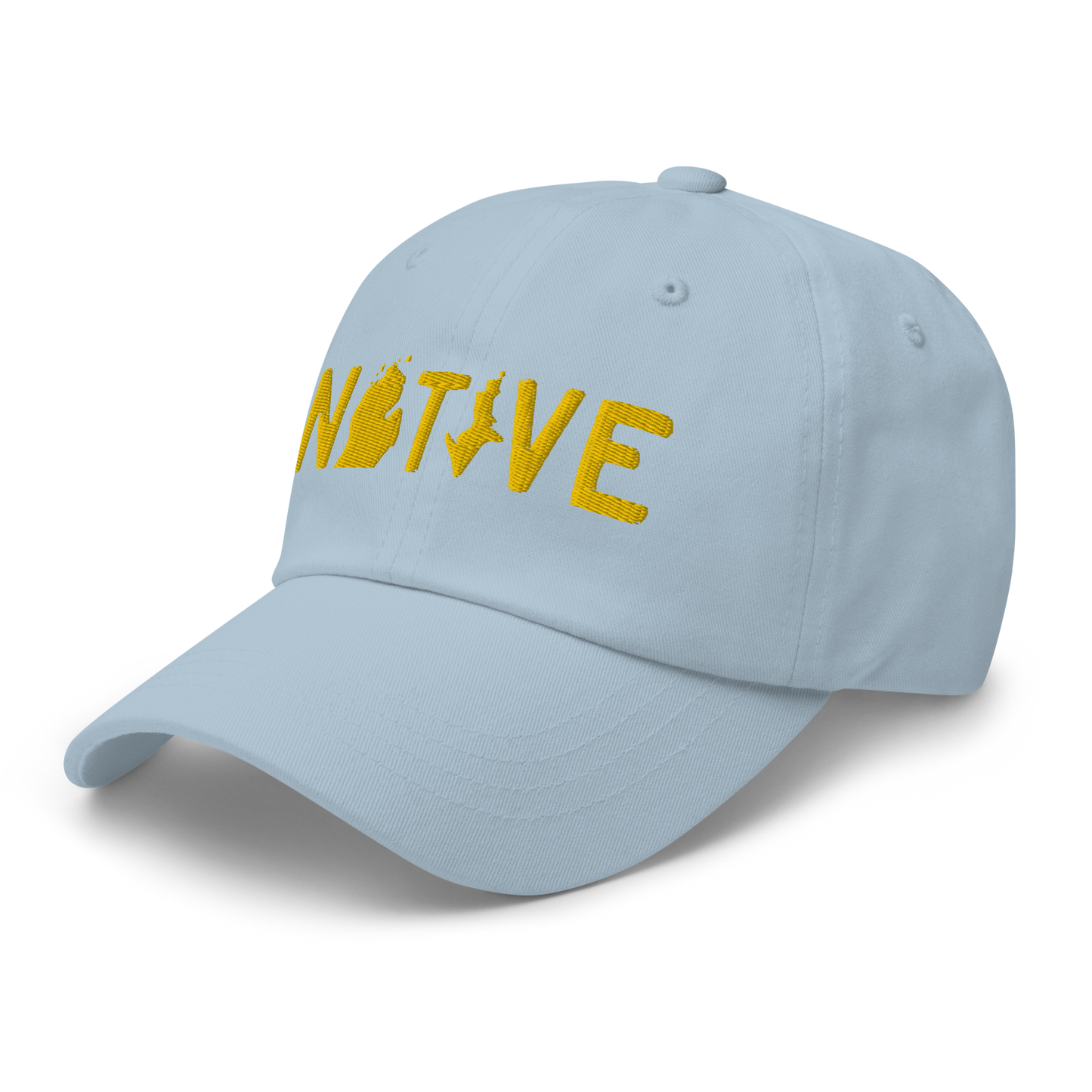 Michigan 'Native' Dad Hat (Licence Plate Font) | Gold Embroidery