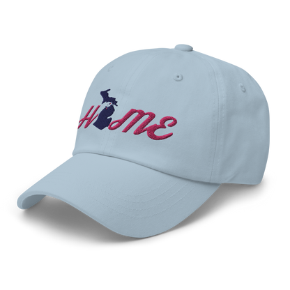 Michigan 'Home' Dad Hat (Script Font) | Pink Embroidery