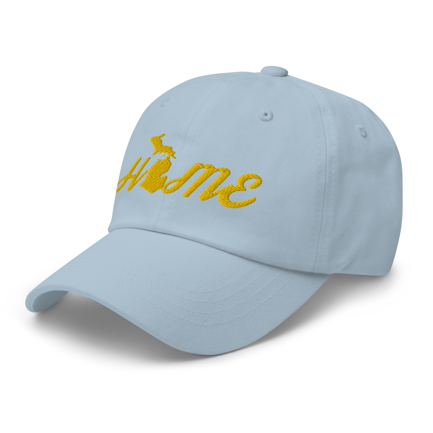 Michigan 'Home' Dad Hat (Script Font) | Gold Embroidery