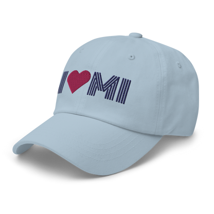 Michigan 'I ❤️ MI' Dad Hat (Metalpress Font)