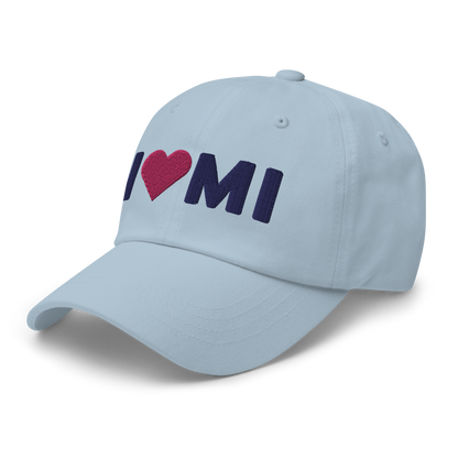 Michigan 'I ❤️ MI' Dad Hat (Rounded Swiss Font)