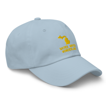 'Water Winter Wonderland' Dad Hat (w/ Michigan Outline) | Gold Embroidery