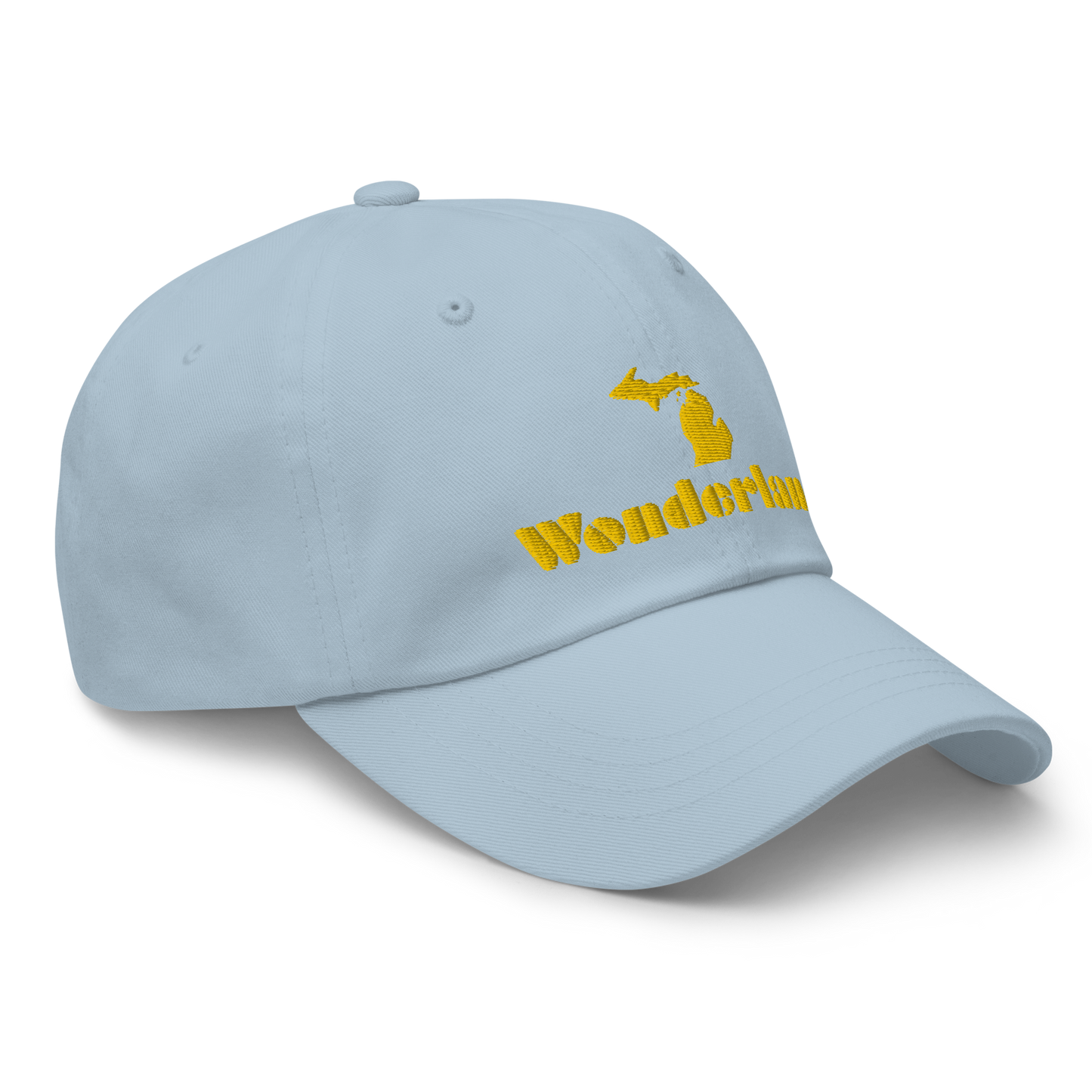 Michigan 'Wonderland' Dad Hat (Art Deco Font) [ Gold Embroidery