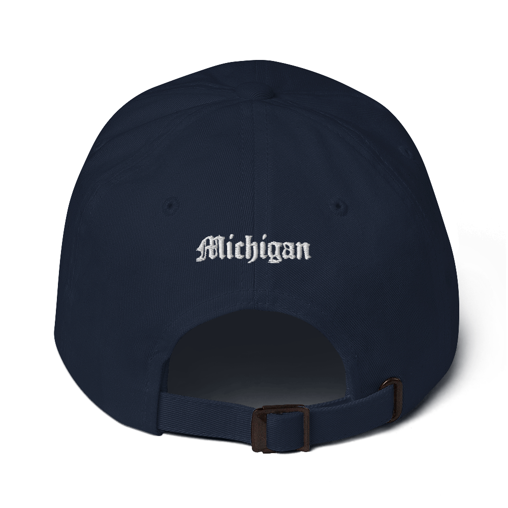 Old English 'M' Dad Hat (w 'Michigan' Back Design)