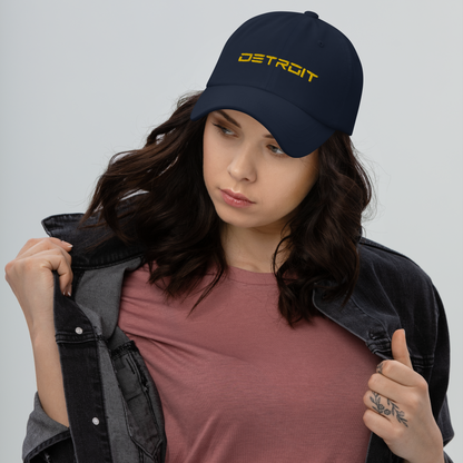 'Detroit' Dad Hat (Electric Font) | Gold Embroidery