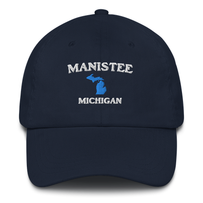 'Manistee Michigan' Dad Hat (w/ Michigan Outline)