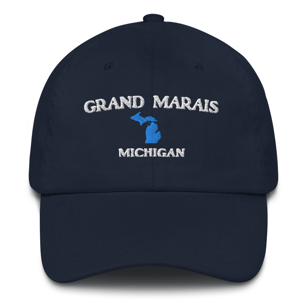 'Grand Marais Michigan' Dad Hat (w/ Michigan Outline)