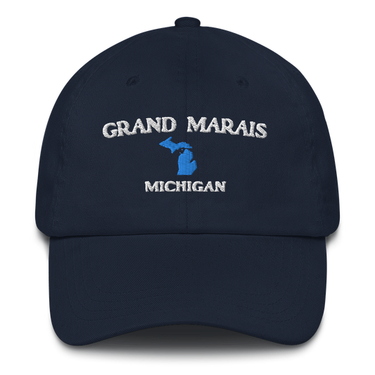 'Grand Marais Michigan' Dad Hat (w/ Michigan Outline)