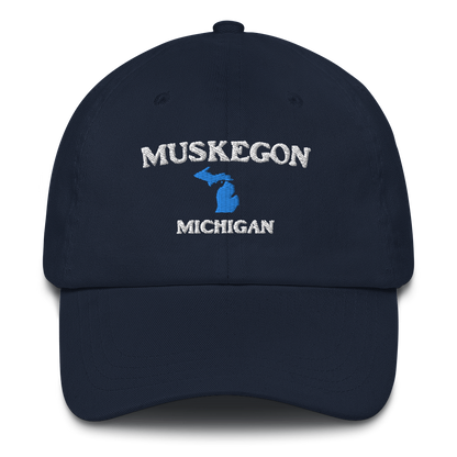 'Muskegon Michigan' Dad Hat (w/ Michigan Outline)