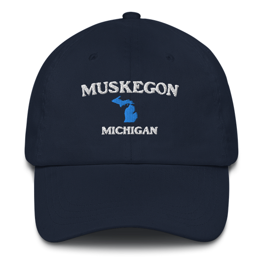 'Muskegon Michigan' Dad Hat (w/ Michigan Outline)