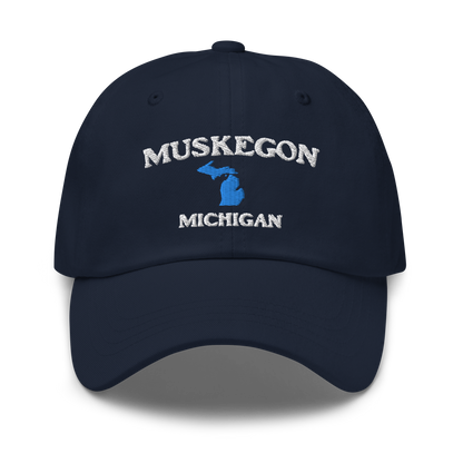 'Muskegon Michigan' Dad Hat (w/ Michigan Outline)