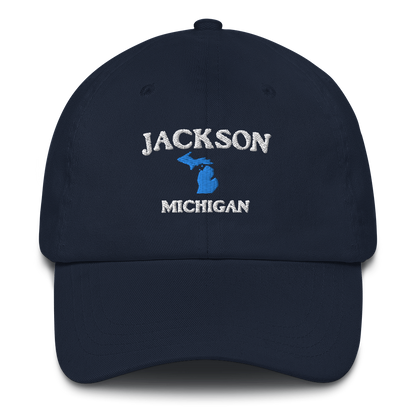 'Jackson Michigan' Dad Hat (w/ Michigan Outline)