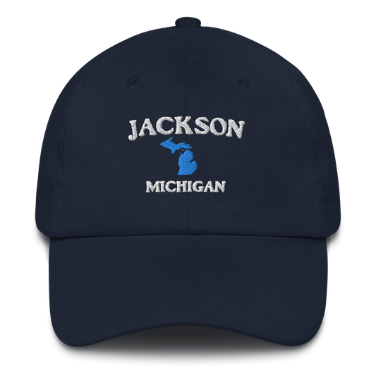 'Jackson Michigan' Dad Hat (w/ Michigan Outline)