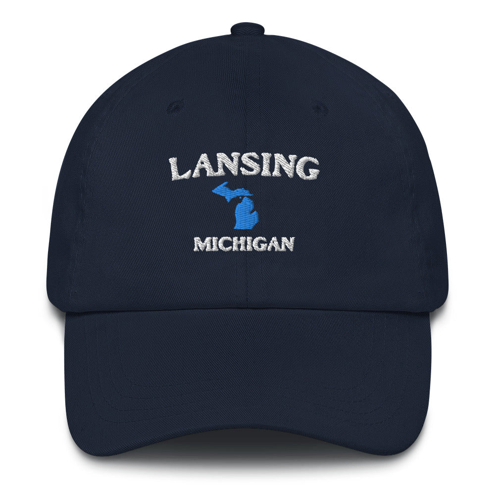 'Lansing Michigan' Dad Hat (w/ Michigan Outline)