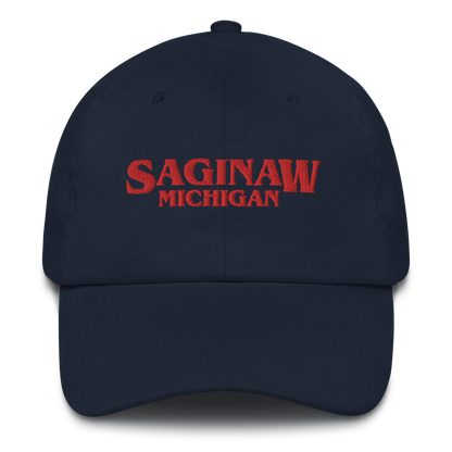 'Saginaw Michigan' Dad Hat (1980s Drama Parody)