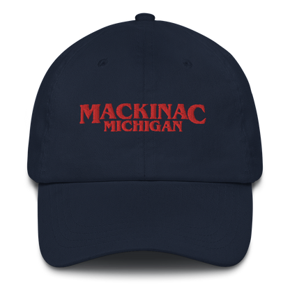 'Mackinac Michigan' Dad Hat (1980s Drama Parody)