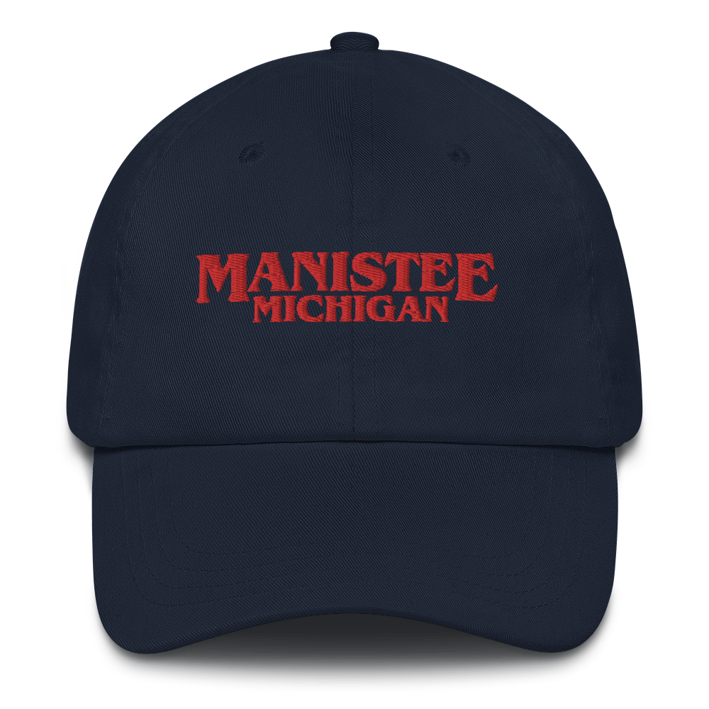 'Manistee Michigan' Dad Hat (1980s Drama Parody)