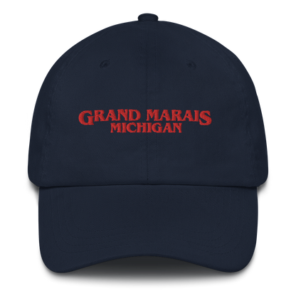 'Grand Marais Michigan' Dad Hat (1980s Drama Parody)