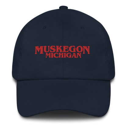 'Muskegon Michigan' Dad Hat (1980s Drama Parody)