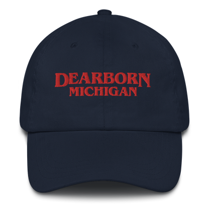 'Dearborn Michigan' Dad Hat (1980s Drama Parody)