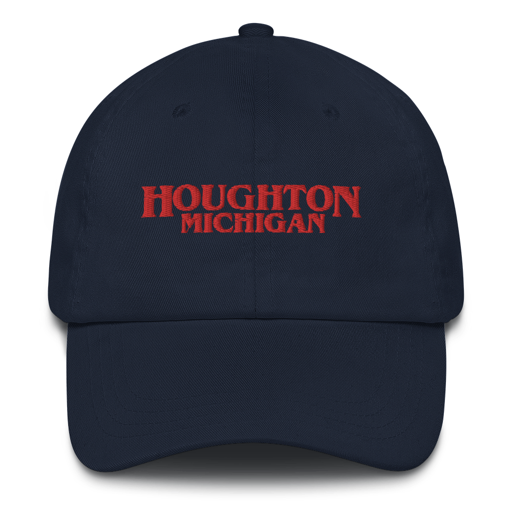 'Houghton Michigan' Dad Hat (1980s Drama Parody)