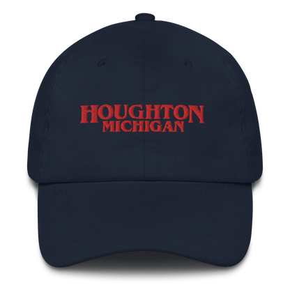 'Houghton Michigan' Dad Hat (1980s Drama Parody)