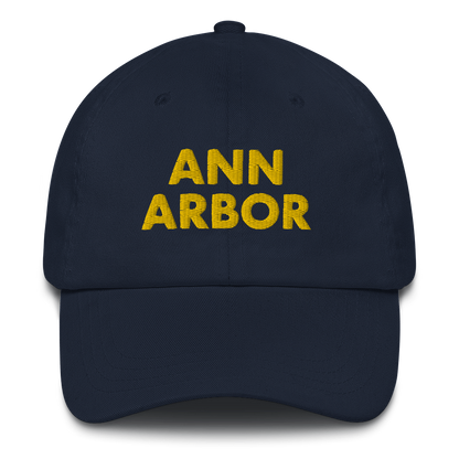 'Ann Arbor' Dad Hat | Gold/Navy Embroidery