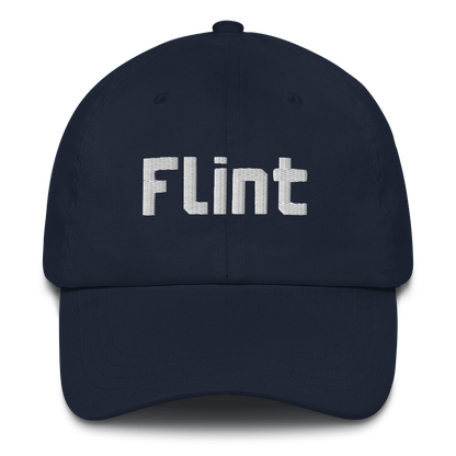 'Flint' Dad Hat | White/Black Embroidery