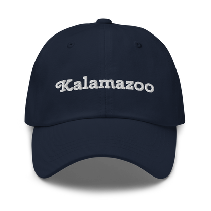 'Kalamazoo' Dad Hat | White/Black Embroidery