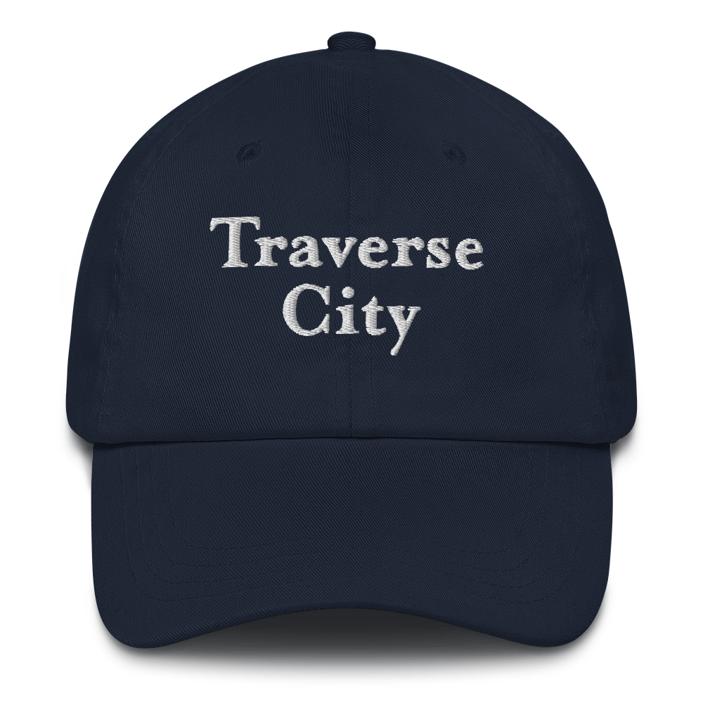 'Traverse City' Dad Hat | White/Black Embroidery