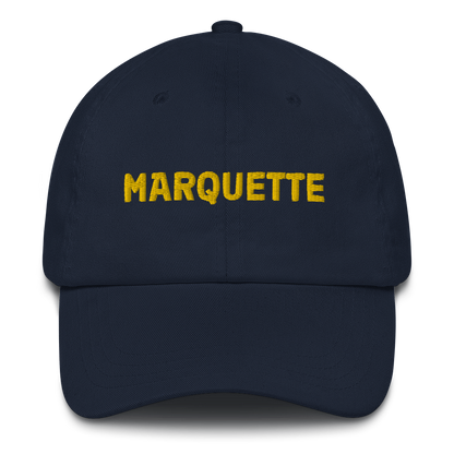 'Marquette' Dad Hat | Gold/Green Embroidery