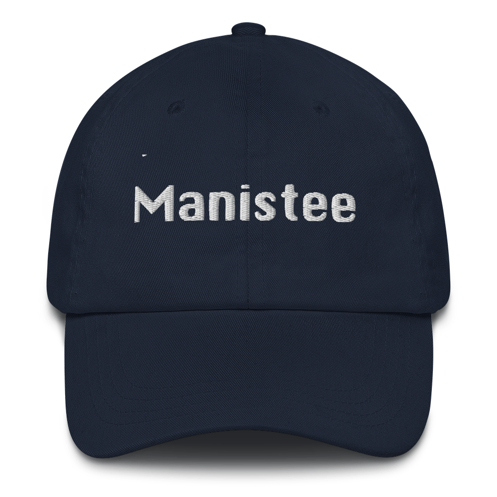 'Manistee' Dad Hat | White/Black Embroidery